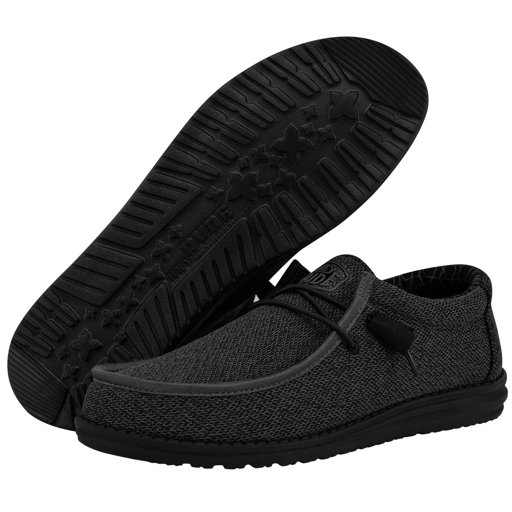 HEYDUDE Wally Sox Mens Size 13 Black Slip On Shoe Lightweight Comfortable Loafer